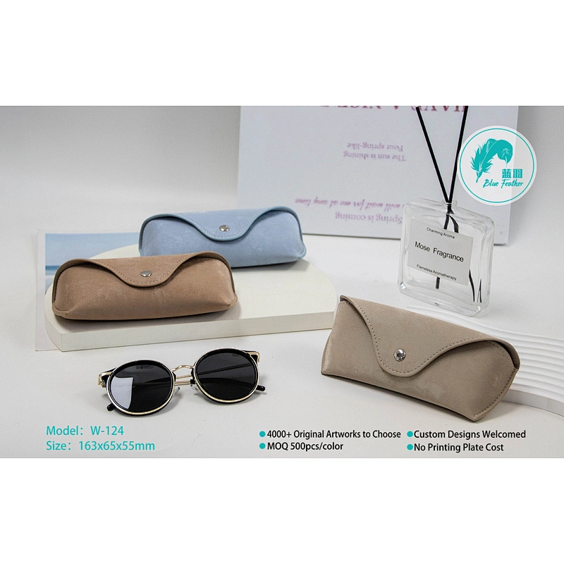 Premium Semi Hard Suede Sunglasses Pouch with Soft Lining for Men and Women